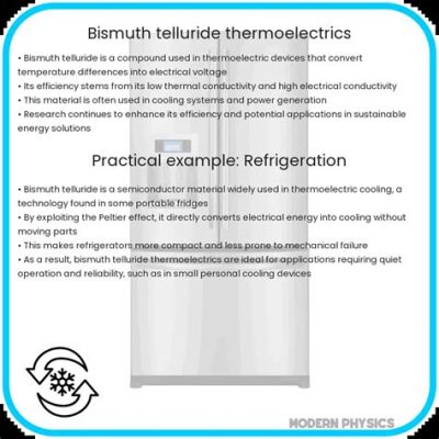 Bismuth Telluride: Revolutiotoimintaa Energiatehokkuuden Lisäämiseksi!